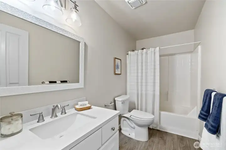 Upstairs main bath has been remodeled