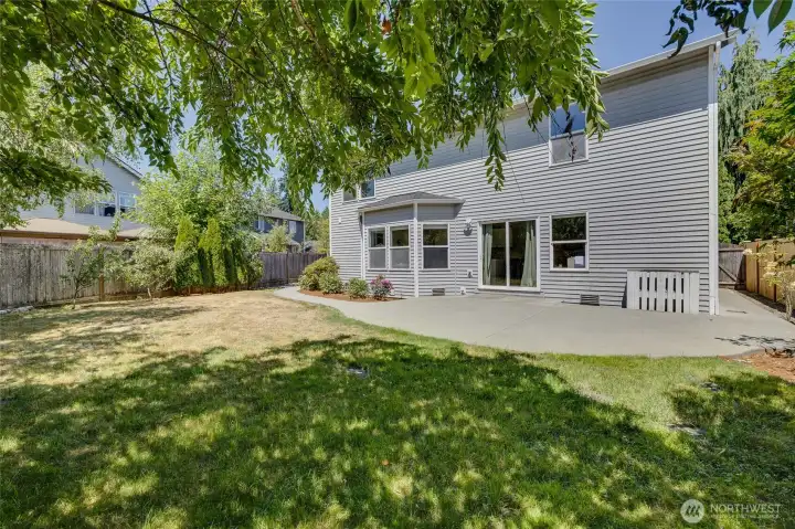 Private backyard and large patio