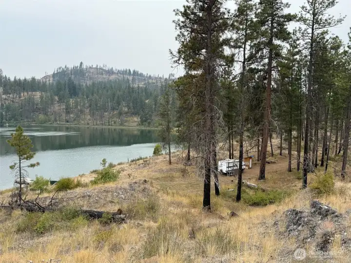 Looking down on the campsite. Trailer is not included in the sale.