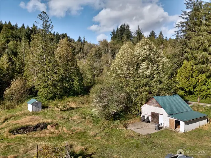 View of the Barn and pump house
