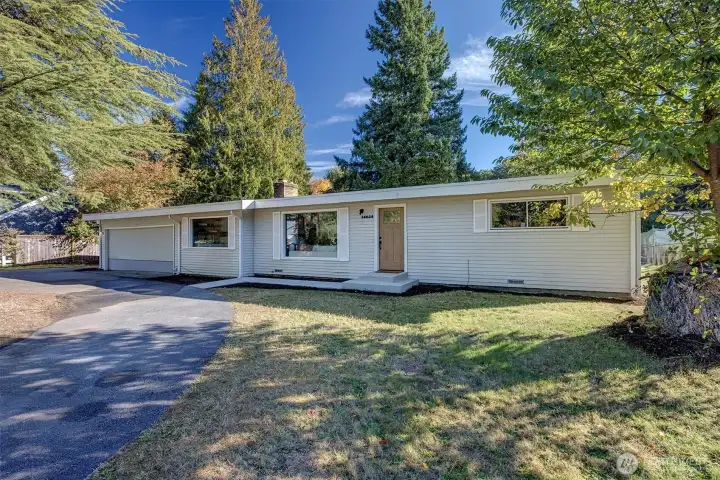 Circular driveway with attached 2-car garage