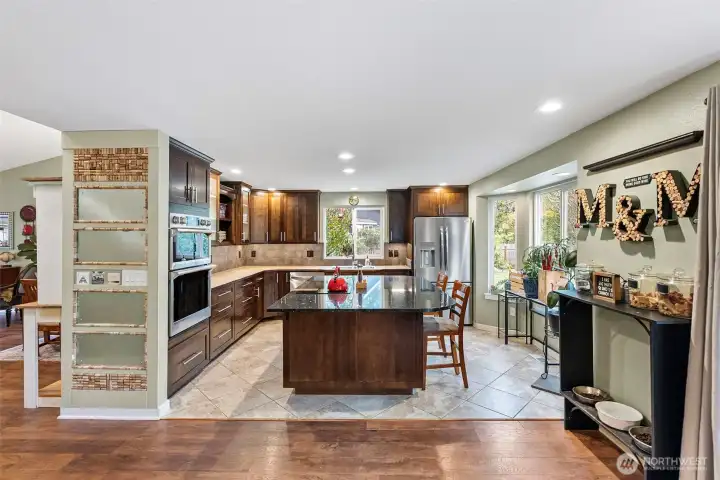 Kitchen space with large island  and TONS of storage