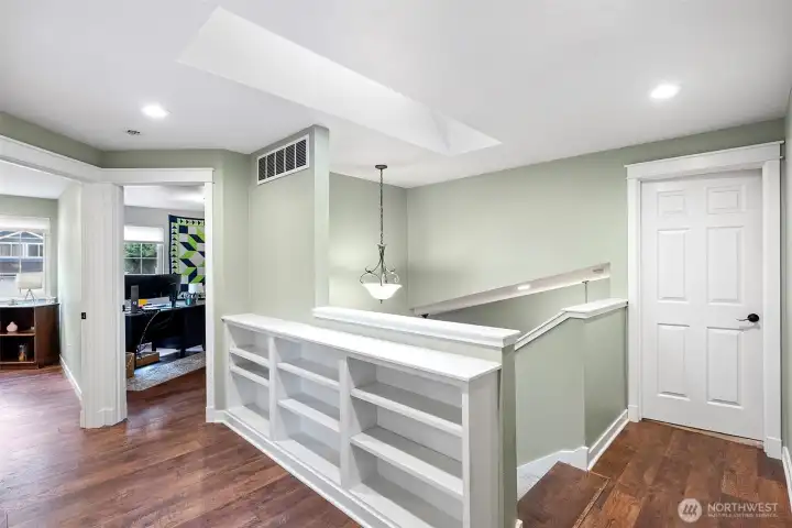 Built in book shelves