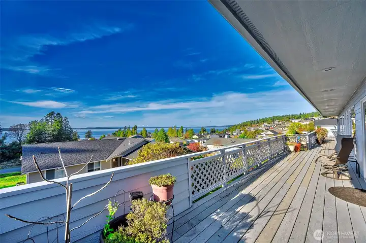 View Deck Off Upstairs Rambler Home.