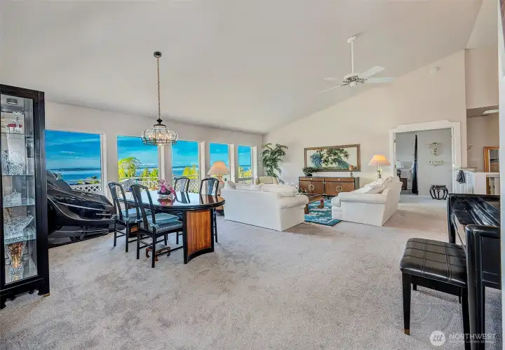 Grand Cathedral Ceilings Living Room With Views!