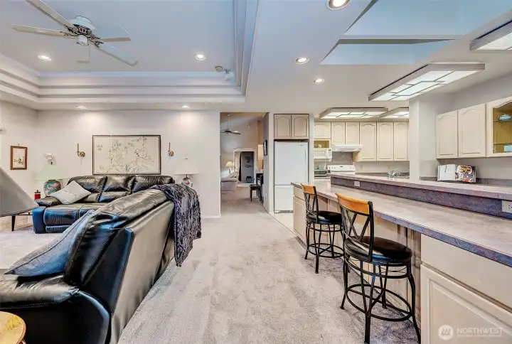 Alcove Ceilings Family Room With More Views.