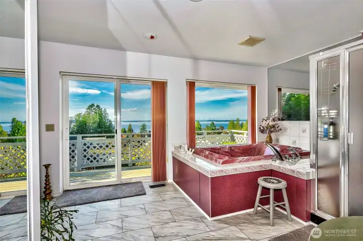 Gorgeous Tiled Primary Bath w Jetted Tub And More Views!