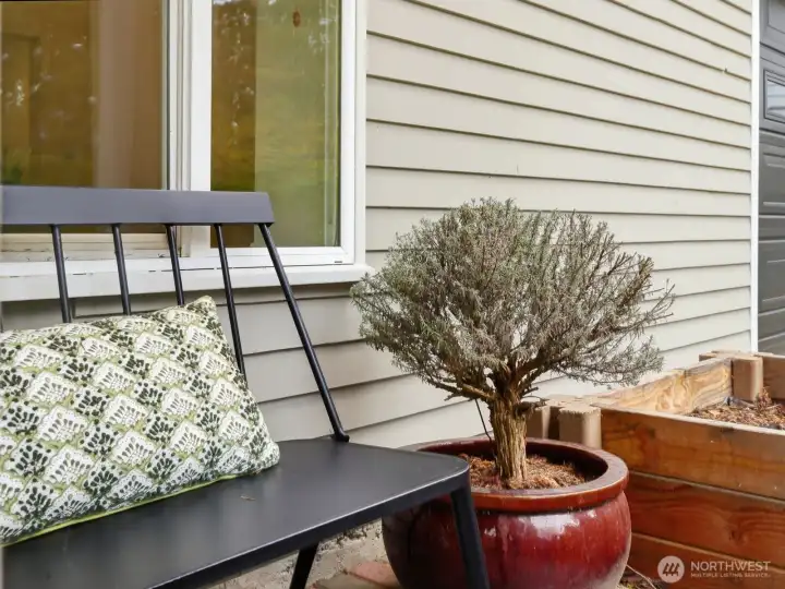 Large covered front porch with plenty of seating