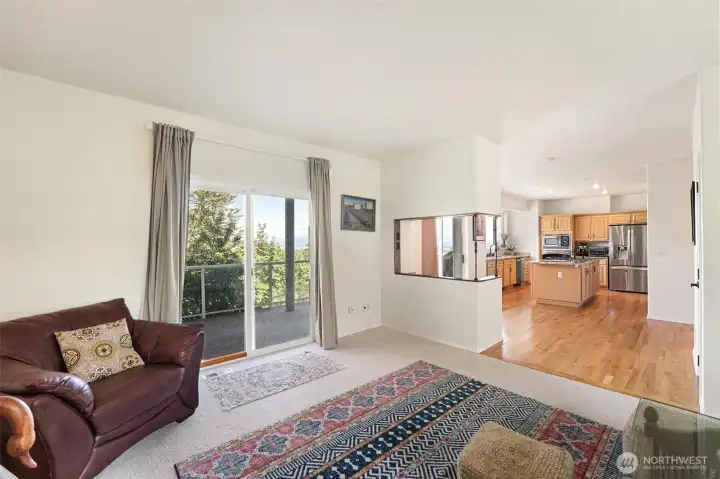 Relax in the sitting room just off the kitchen and take in the views.