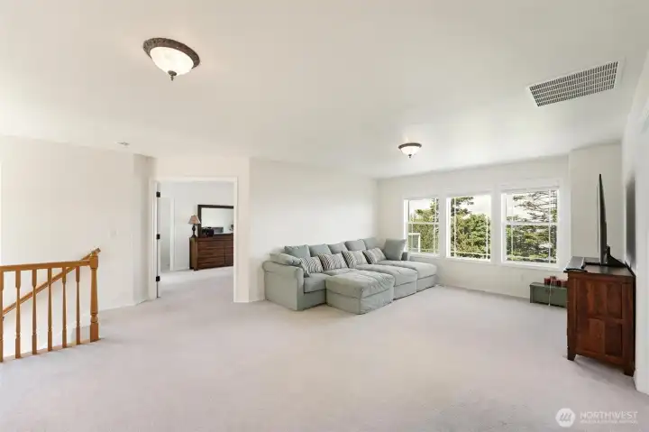 The upstairs flex space allows for more living opportunities!  Movie night anyone?