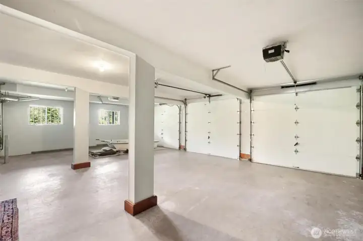 The three car garage.