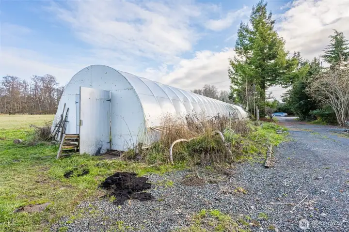 both greenhouses in line