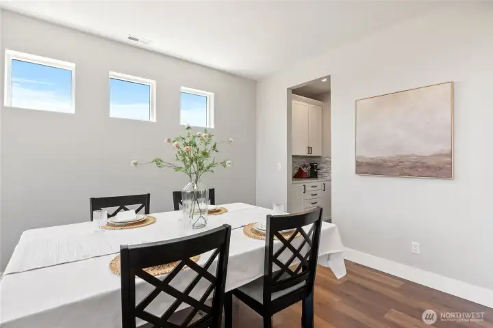 Dining room leads to front room or thru the butlers pantry