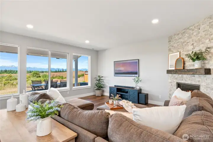 Cozy living area with fireplace
