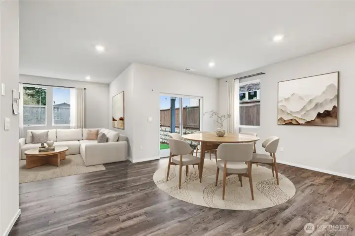 Cali plan virtually staged. Cabinet color may vary.