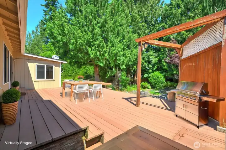 Virtually staged back deck