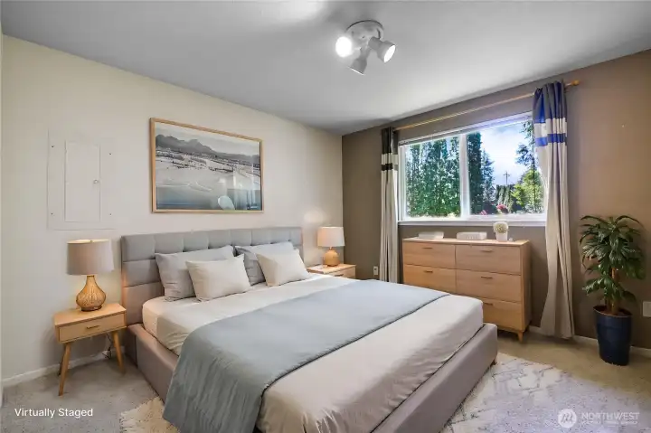 Virtually staged 2nd bedroom