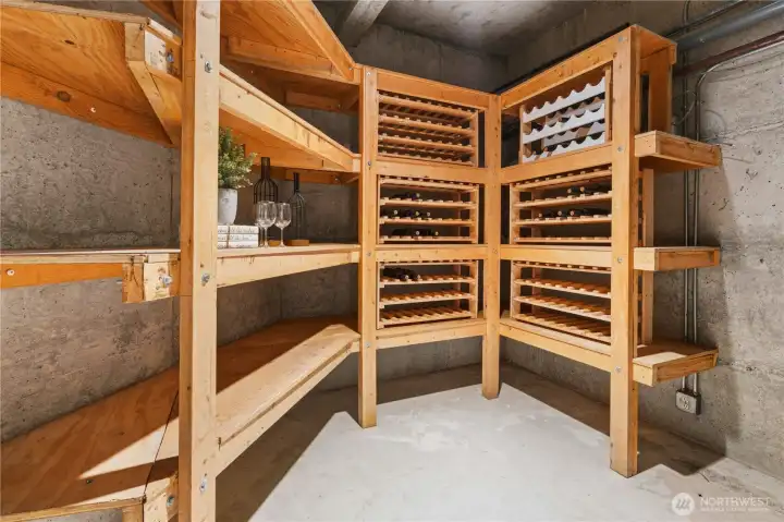 Wine cellar with ample storage space