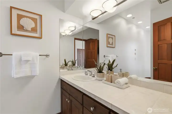 Full bathroom of the guest suite