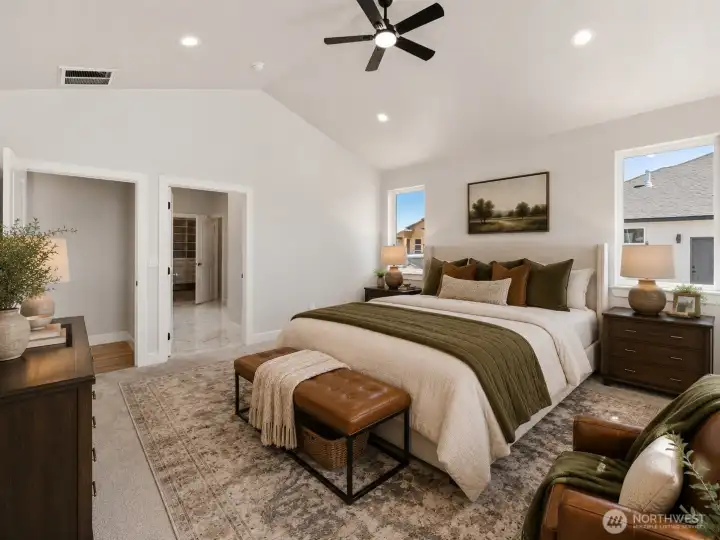 Virtually Staged Primary suite