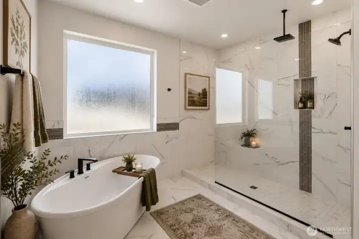 Virtually Staged Primary Bathroom