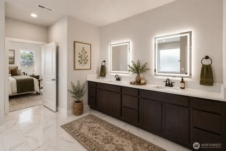 Virtually Staged Primary Bathroom