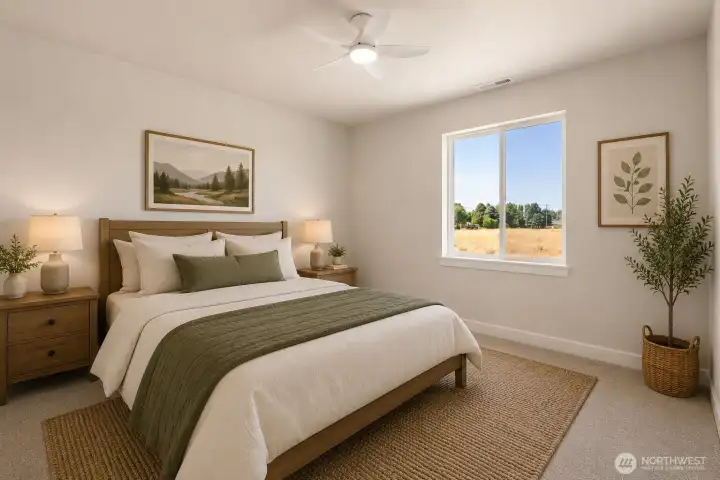 Virtually Staged Second Bedroom
