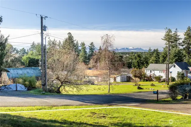 Standing on the property looking SW towards the Olympic Mountains.