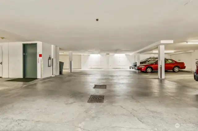 common area garage has an elevator for easy access to the unit on the 1st level.