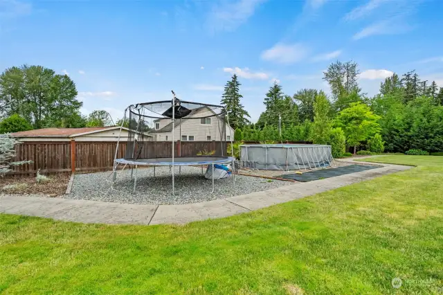 Plumbed above ground pool.