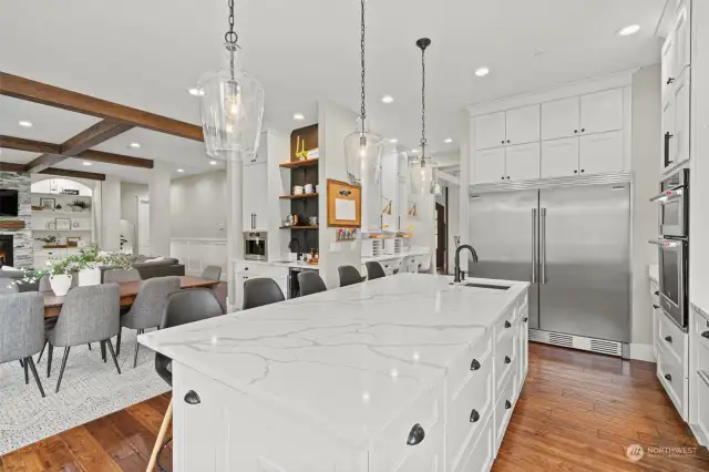 Amazing appliances and to the left is the expresso machine with insta hot water/sink. Additional dining area at the island and behind.