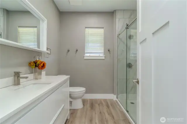 Main Floor Bath with large walk in shower.