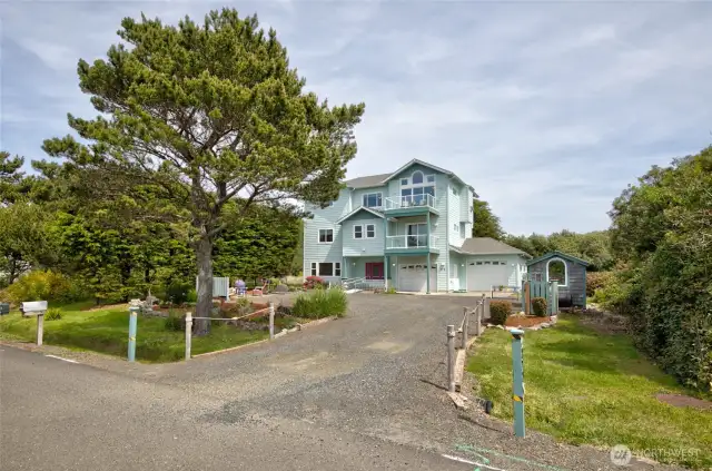 From the street, everything is pretty and inviting, and also has plenty of space for parking!