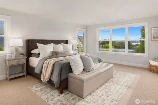 Grand primary suite has it all! Enjoy it's own private terrace and take in the beautiful views.