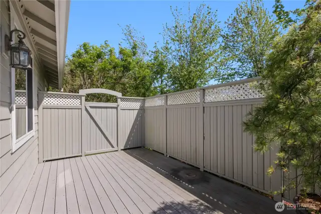 Deck with private entrance to street (trails are closeby)
