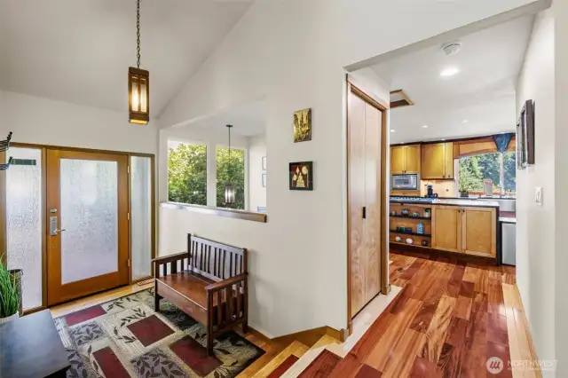 Brazilian Koa hardwood floors great you on the main floor!
