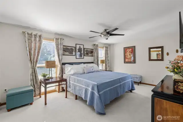 Primary Bedroom with King sized bed.