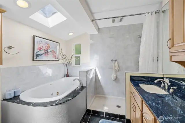 5pc bath with jetted soaking tub.