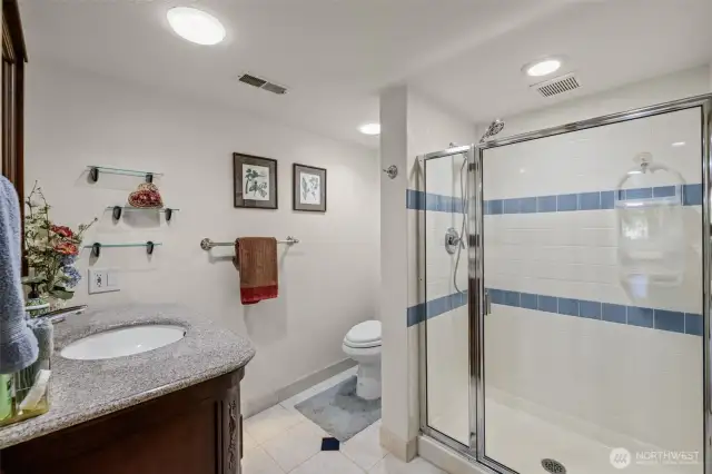 3/4 bath downstairs.