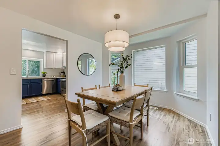 Light filled dining room.