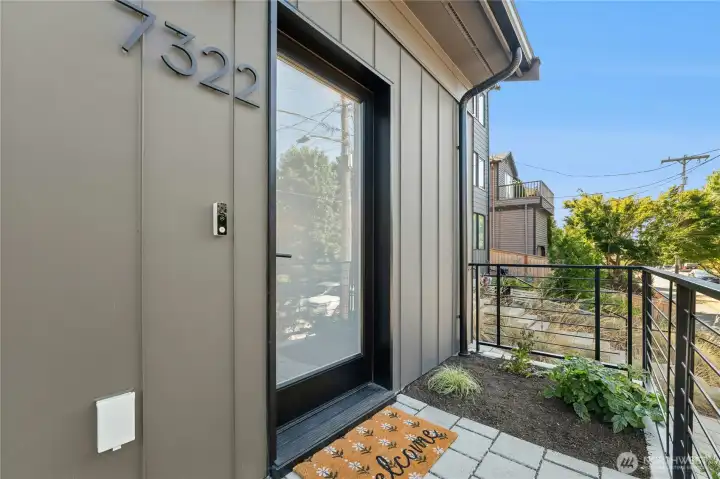 No shared entry here. Your west-facing, outside entry is yours alone.