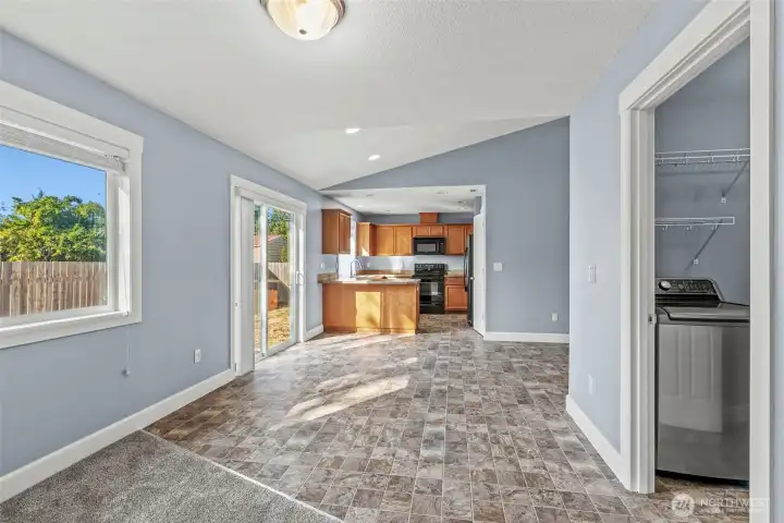 Laundry and Garage Access to the Right