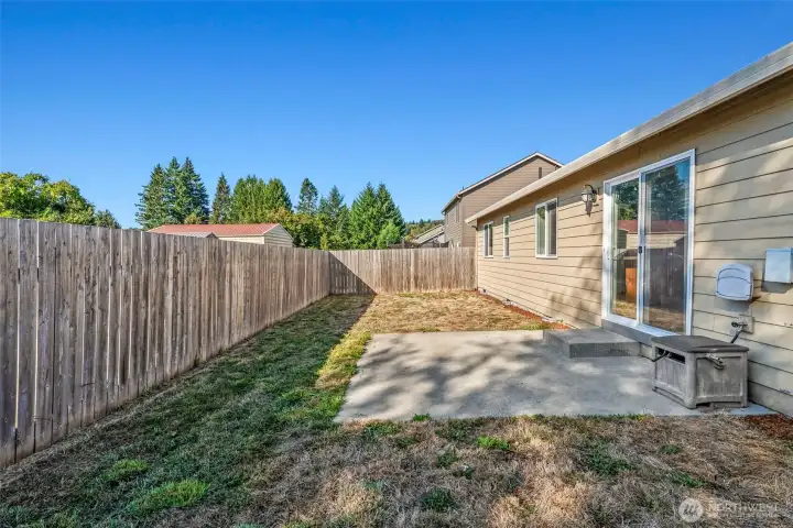 Backyard with Patio for Entertaining