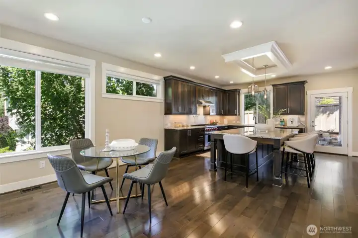 Breakfast nook in open kitchen
