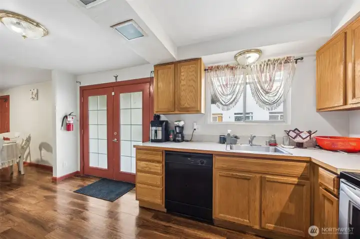 kitchen with French doors