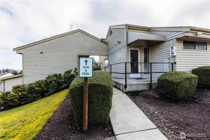 Pathway to gym and pool.