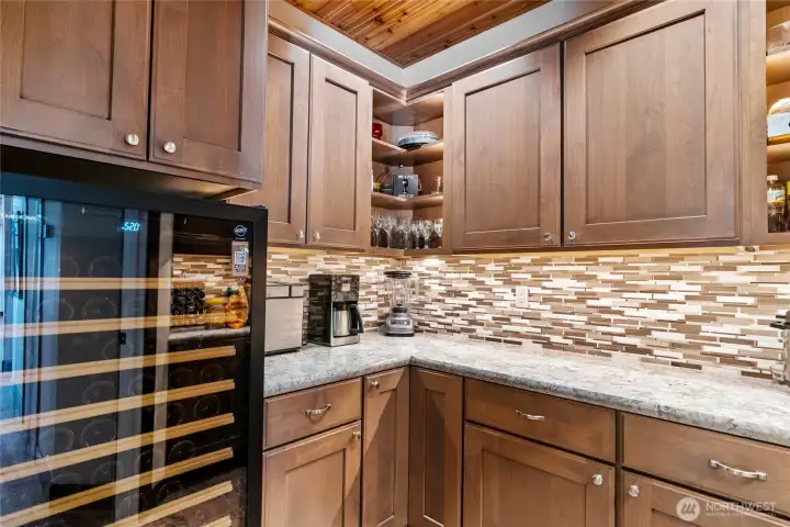Food and wine storage just off the kitchen