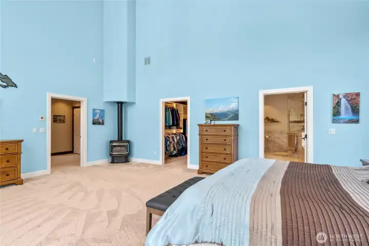 Gas/propane fireplace in primary