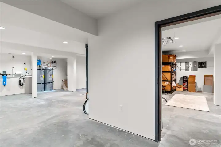 Two large basement rooms, two H20 tanks, boiler radiant heat, whole house humidifier