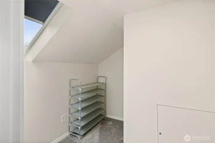 Walk in closet in third bedroom upstairs.